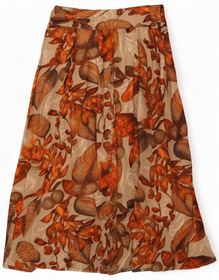 Gonna lunga da donna vintage media W28 floreale multicolore