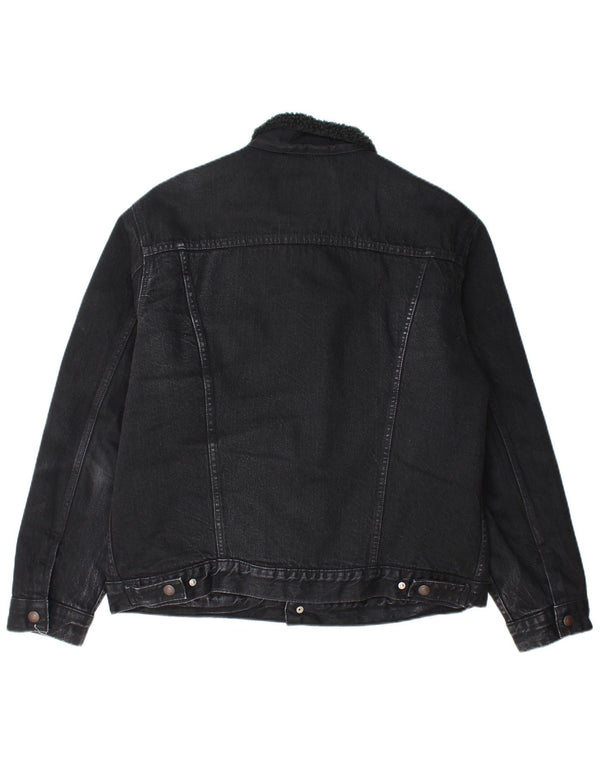 Giacca Levi's da uomo in denim sherpa UK 40 grande cotone nero