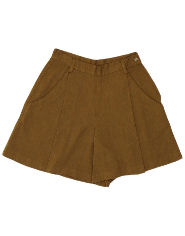 Pantaloncini casual a vita alta da donna Stefanel IT 46 Large W28 viscosa kaki