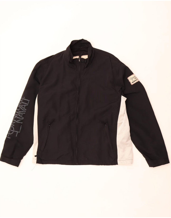 Murphy & Nye Giacca antipioggia grafica da uomo UK 36 Small Nylon color block nero