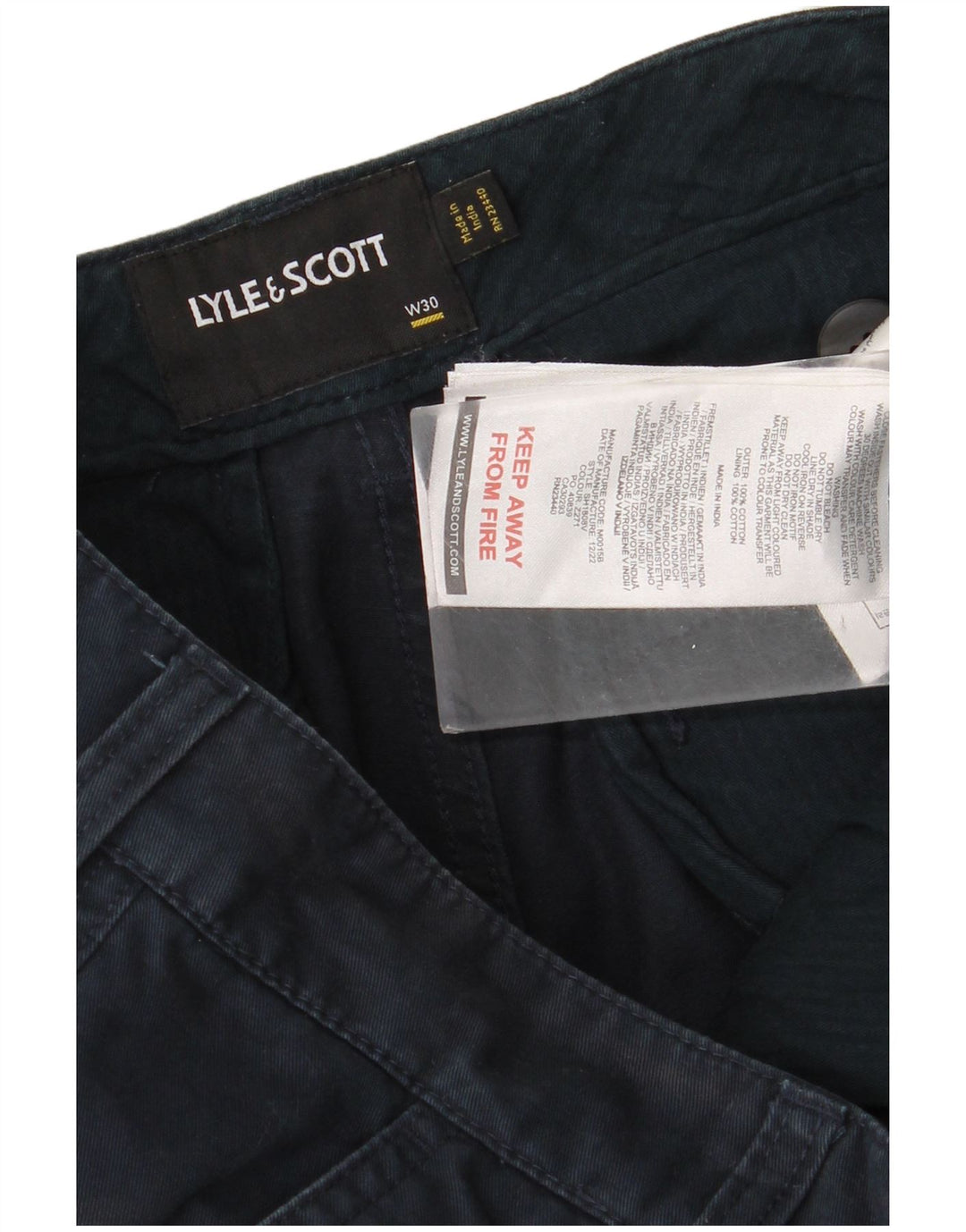 Pantaloncini cargo da uomo Lyle & Scott W30 cotone blu navy medio