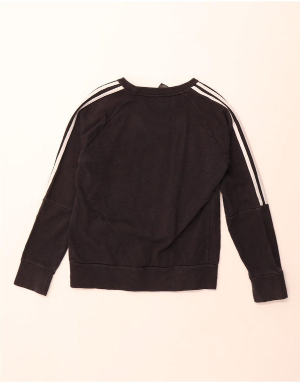 Felpa da donna ADIDAS maglione UK 8/10 piccolo cotone nero