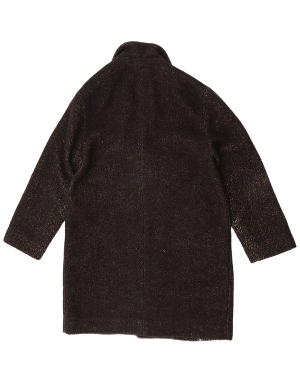 Cappotto oversize da donna Levi's UK 10 piccolo poliestere nero a spina di pesce