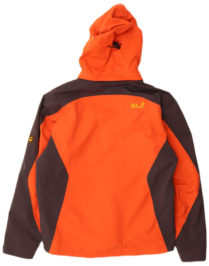 JACK WOLFSKIN Giacca a vento da uomo UK 40/42 Large Orange Colourblock
