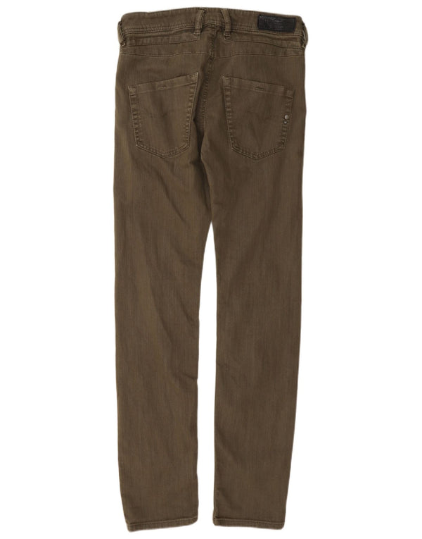 Diesel Pantaloni casual affusolati slim Belther da uomo W29 L32 in cotone kaki