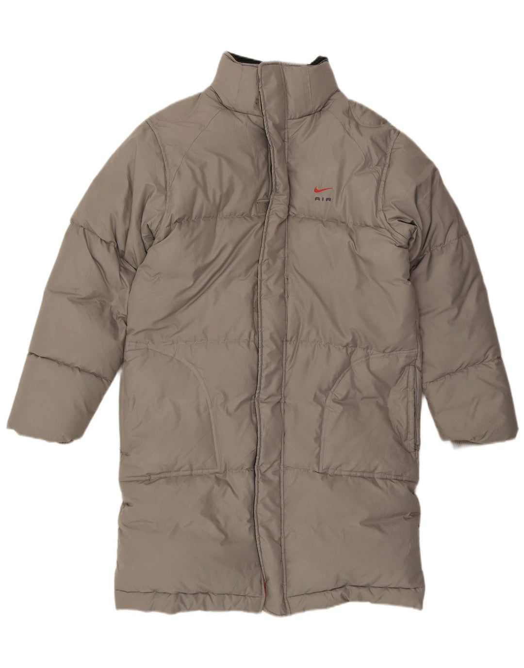 Cappotto imbottito Nike da uomo UK 36/38 piccolo poliestere grigio