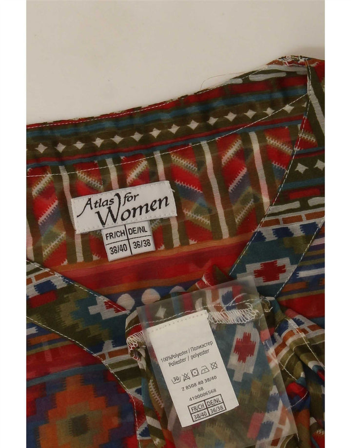 Top camicetta da donna vintage EU 38/40 medio multicolore geometrico