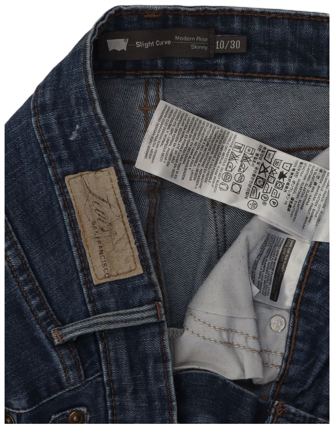 LEVI'S Womens Slight Curve Skinny Jeans US 10 Large W30 L28 Navy Blue