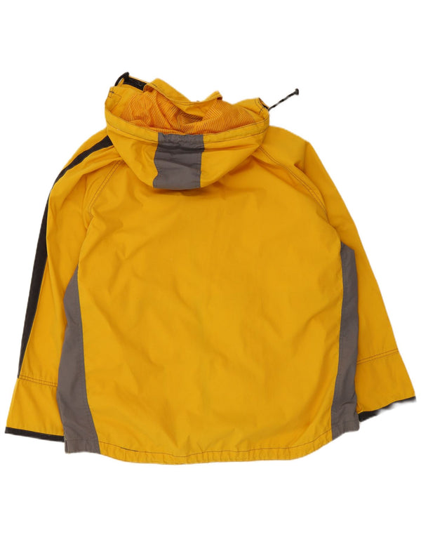 Giacca antipioggia da uomo con cappuccio Brugi IT 50 Large in cotone color block giallo