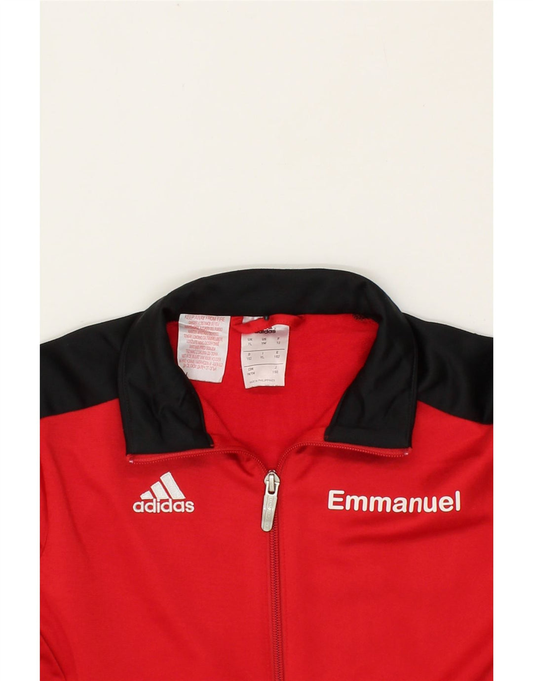 ADIDAS Boys Graphic Tracksuit Top Jacket 11-12 Years Large Red Polyester Vintage Adidas and Second-Hand Adidas from Messina Hembry 