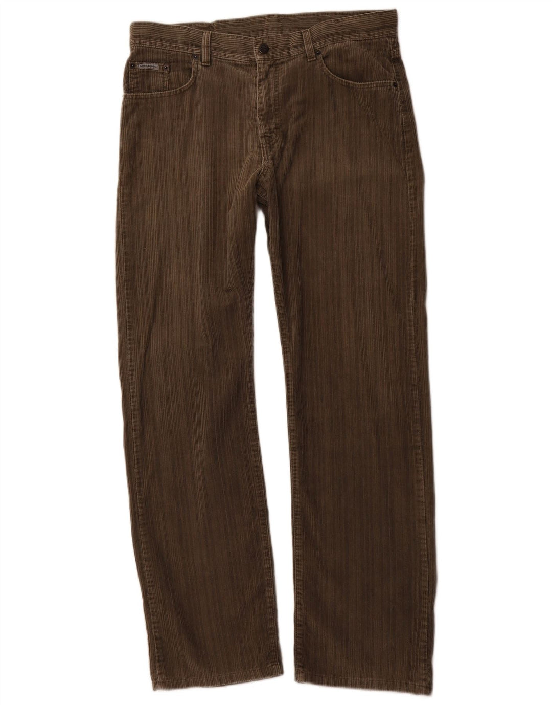 CALVIN KLEIN Pantaloni dritti da uomo in velluto a coste W33 L32 Cotone marrone