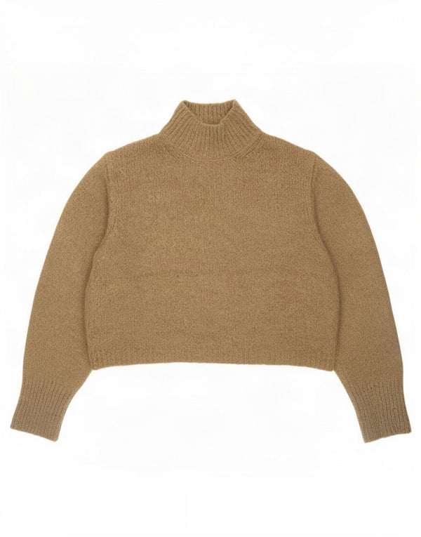 Maglione corto da donna Zara con collo dolcevita UK 18 XL Acrilico marrone