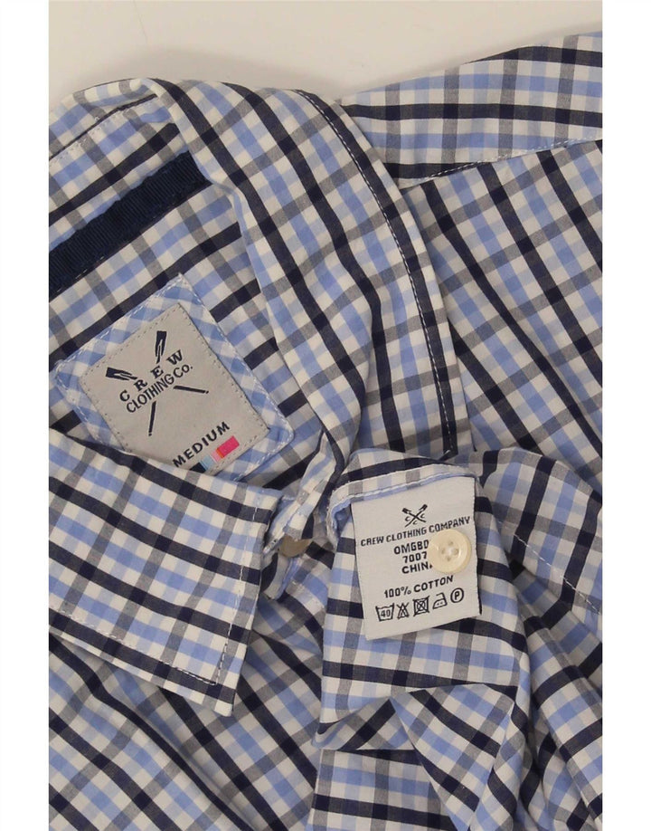 Crew Clothing Camicia da uomo a maniche corte in cotone a quadretti blu medio