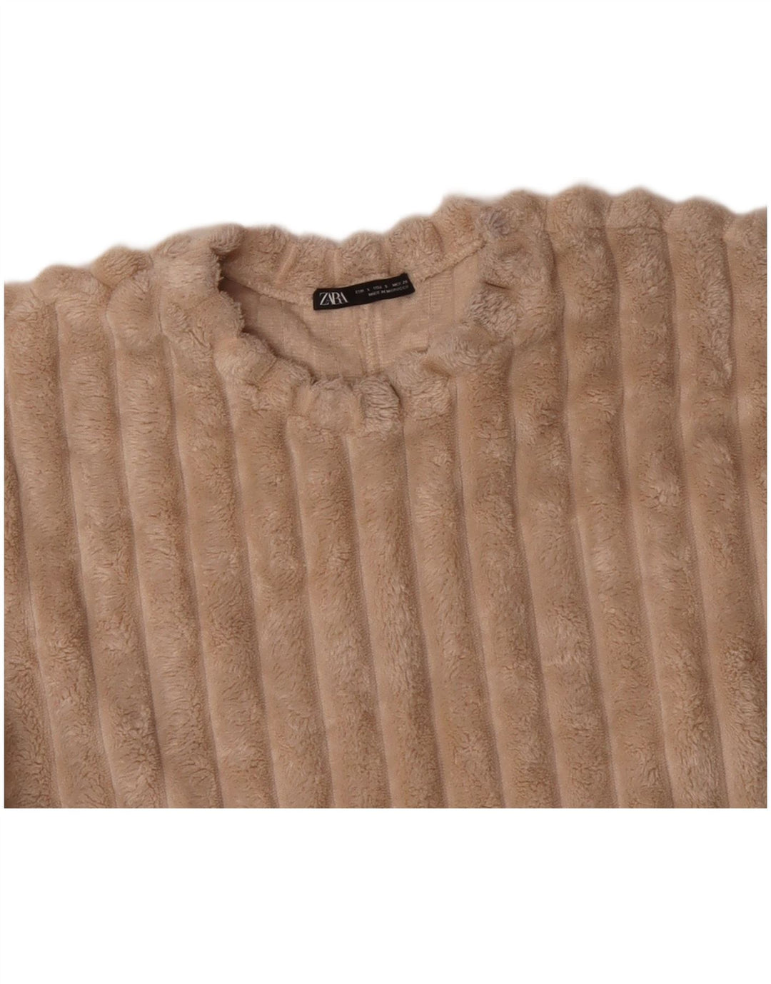 Maglione Oversize In Pile ZARA Da Donna UK 10 Small Beige