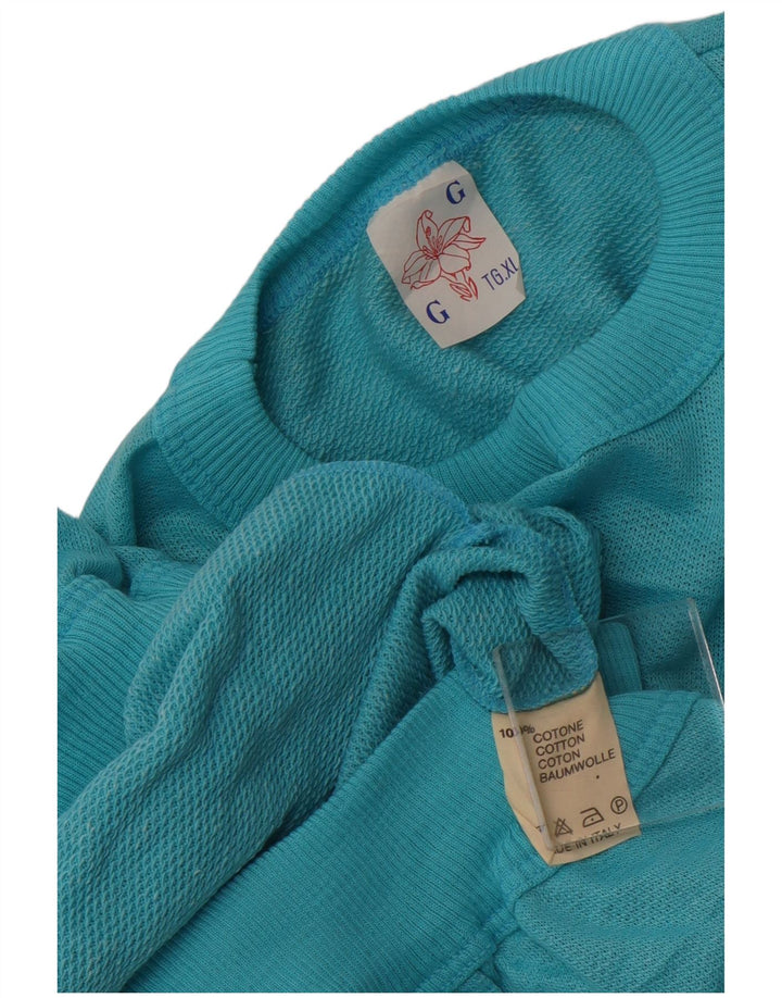 Felpa grafica da uomo VINTAGE maglione XL cotone blu