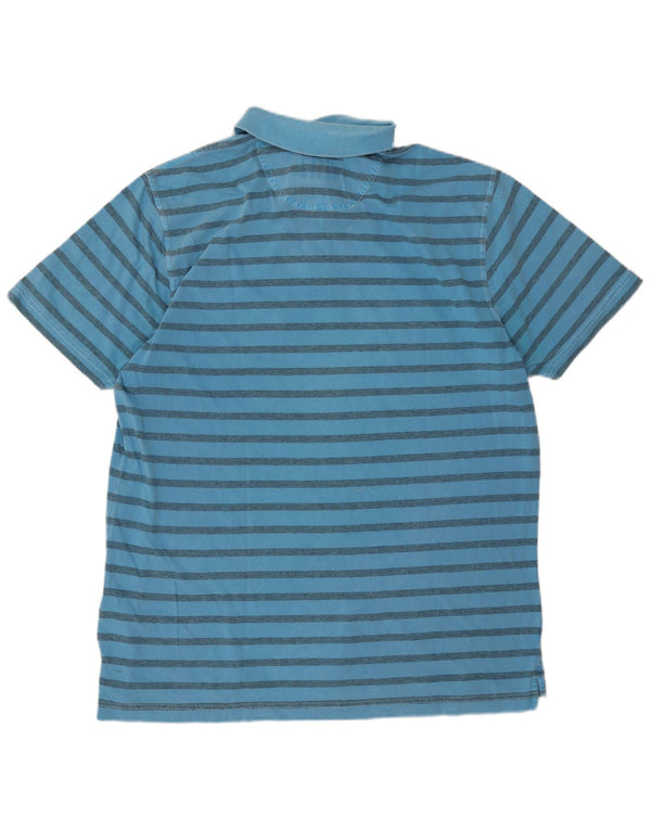 Camel Active Mens Polo Shirt Large Blue Striped Cotton