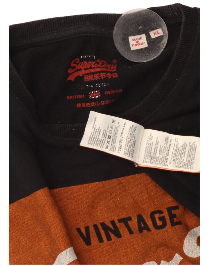T-shirt grafica da uomo Superdry Top XL in cotone nero