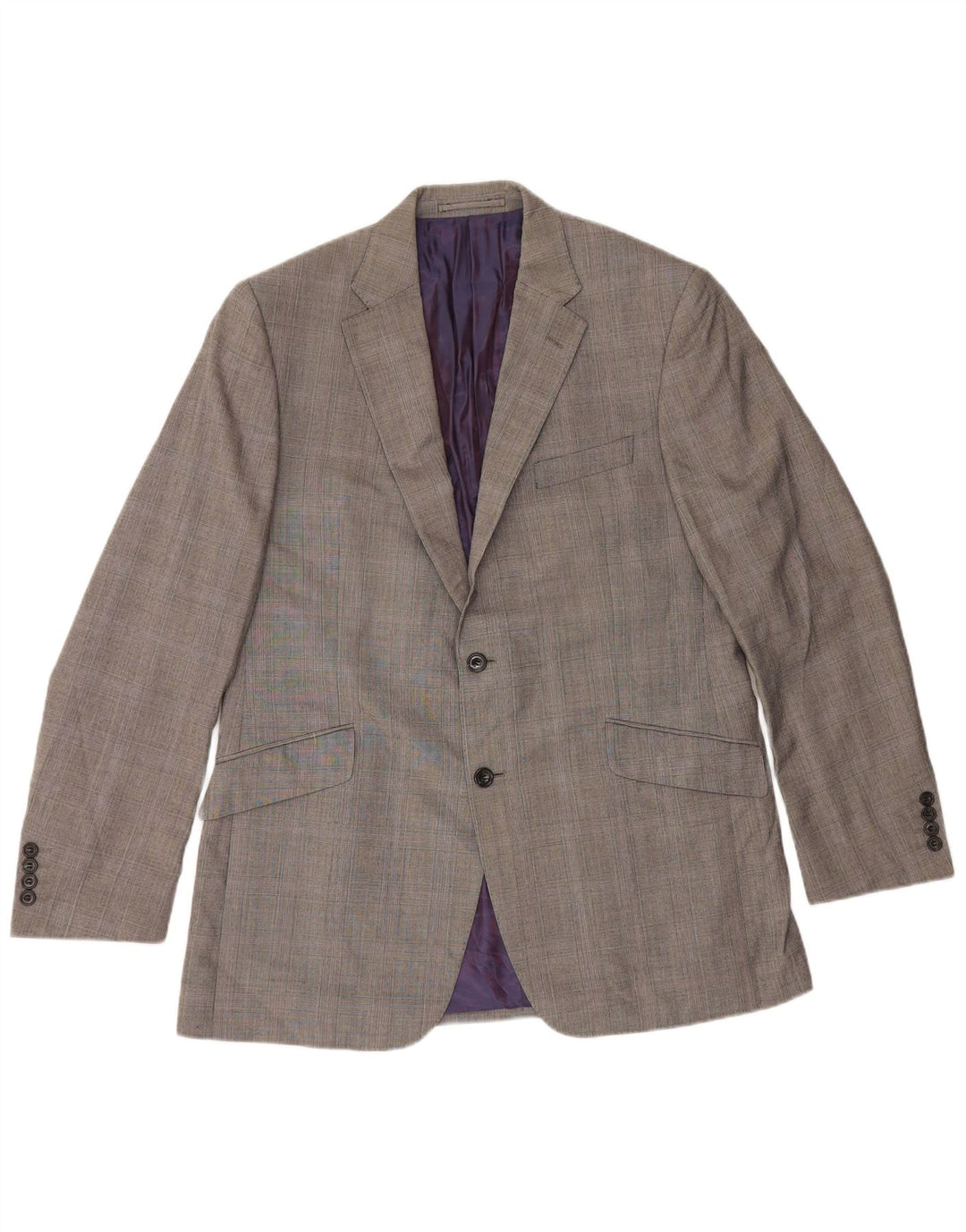 Giacca blazer a 2 bottoni da uomo Marks & Spencer UK 42 grande lana a quadri grigi