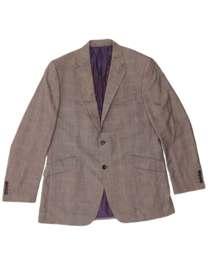 Giacca blazer a 2 bottoni da uomo Marks & Spencer UK 42 grande lana a quadri grigi