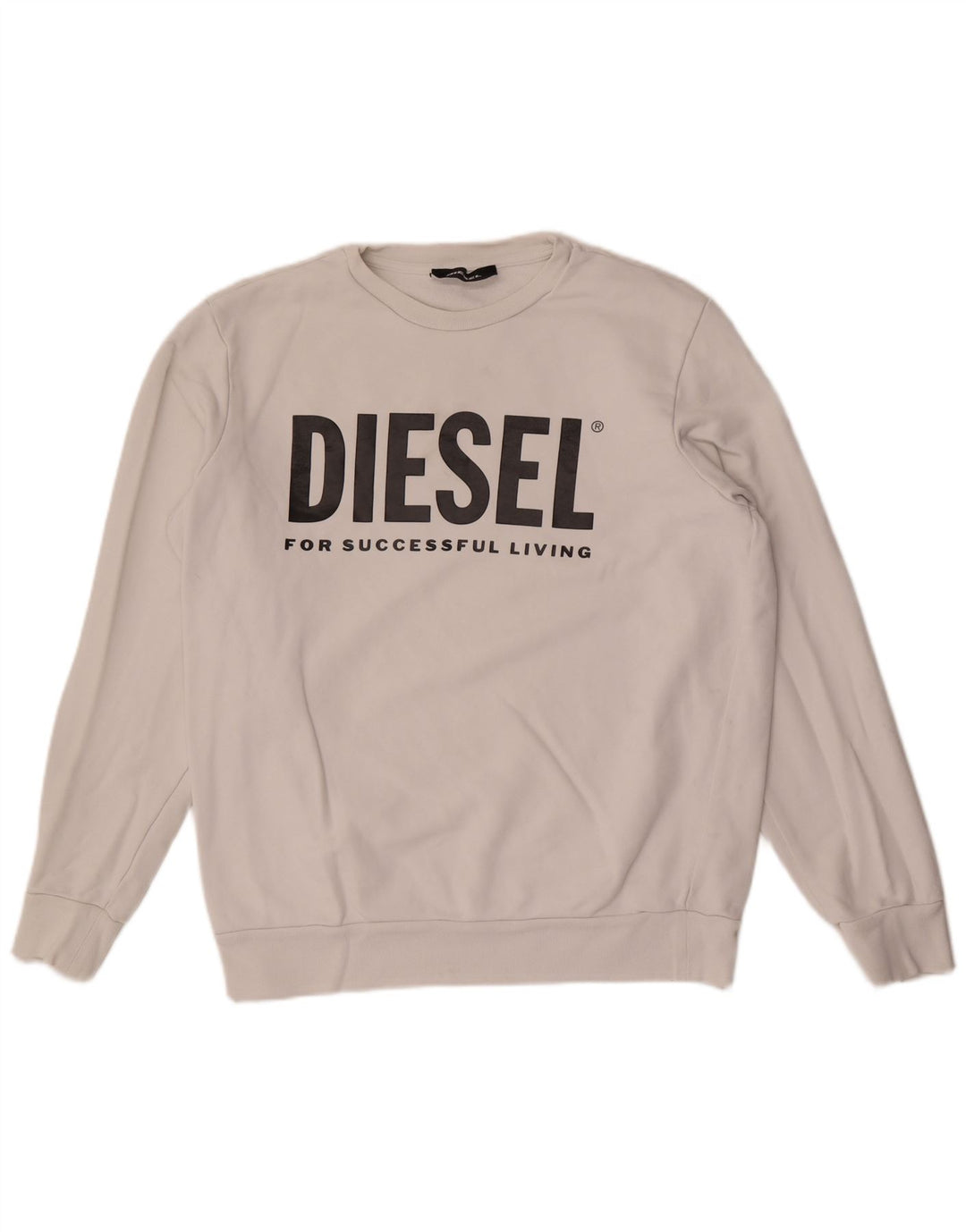 Diesel Felpa grafica da uomo Maglione grande cotone bianco