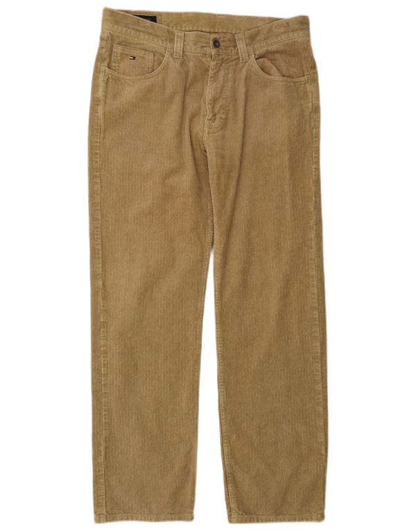 Pantaloni dritti in velluto a coste da uomo Tommy Hilfiger W34 L32 in cotone beige