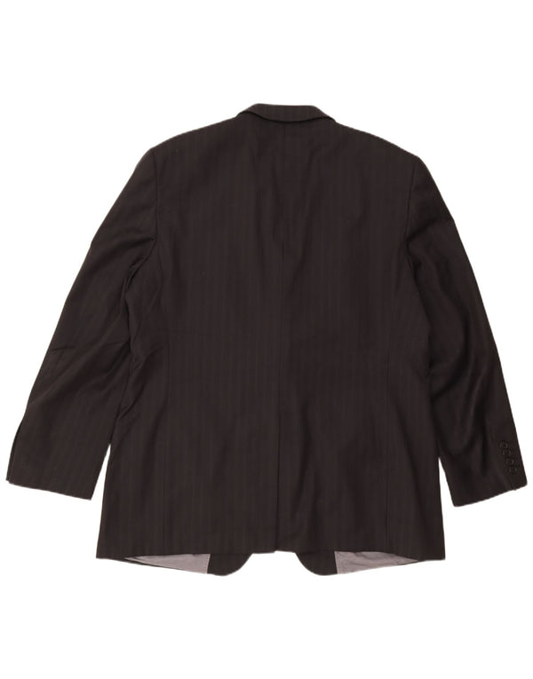 Giacca blazer da uomo a 2 bottoni Ted Baker UK 46 3XL lana gessata nera