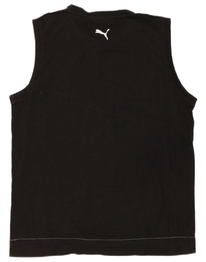 PUMA Mens Vest Top Large Black Cotton