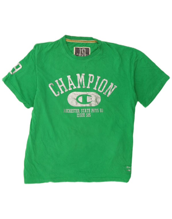 T-shirt grafica da uomo Champion Top 2XL cotone verde