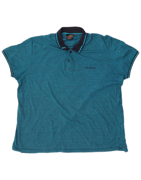 Polo Pierre Cardin da uomo vestibilità regolare 3XL cotone gessato blu