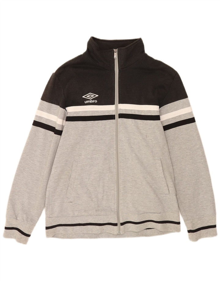 Giacca da tuta da uomo Umbro grande in poliestere color block grigio