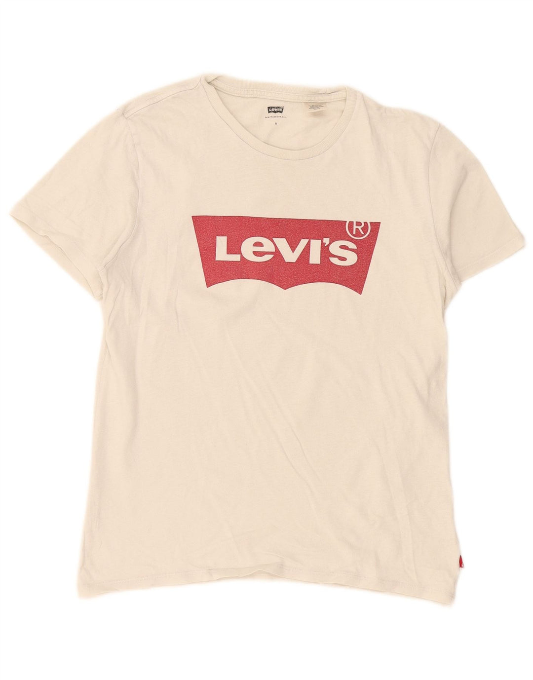 Levi's T-shirt grafica oversize da donna Top UK 10 Small Bianca