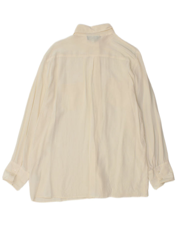 PROJECT Camicia da donna Camicetta UK 18 XL Seta bianco sporco