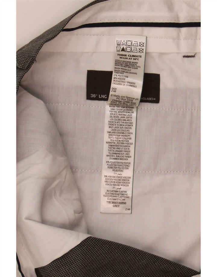 Pantaloni da abito slim da uomo Marks & Spencer W36 L33 Grigi