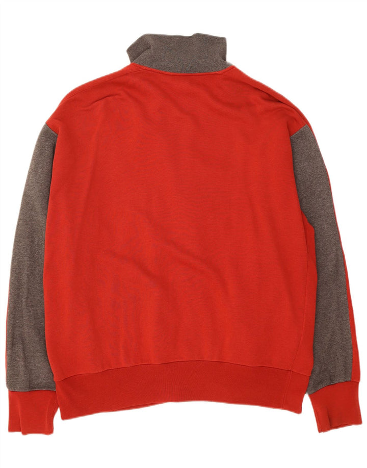 ELLESSE Mens Tracksuit Top Jacket XL Red Colourblock Cotton