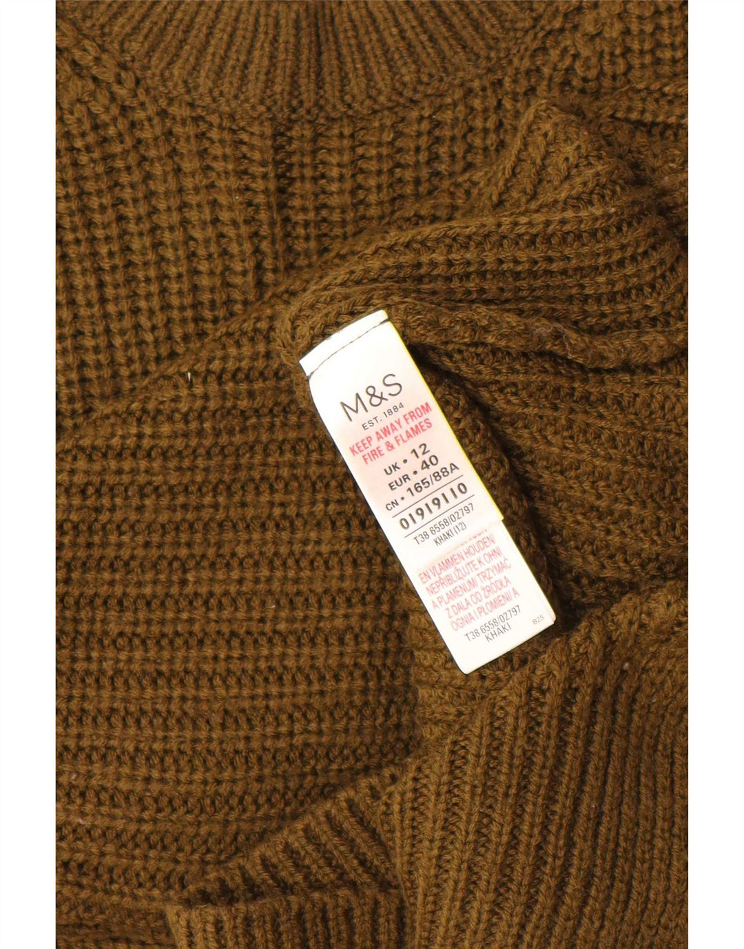 Canotta da donna Marks & Spencer UK 12 Acrilico kaki medio