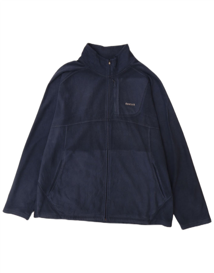 Giacca in pile da uomo REEBOK UK 42 XL Poliestere blu navy