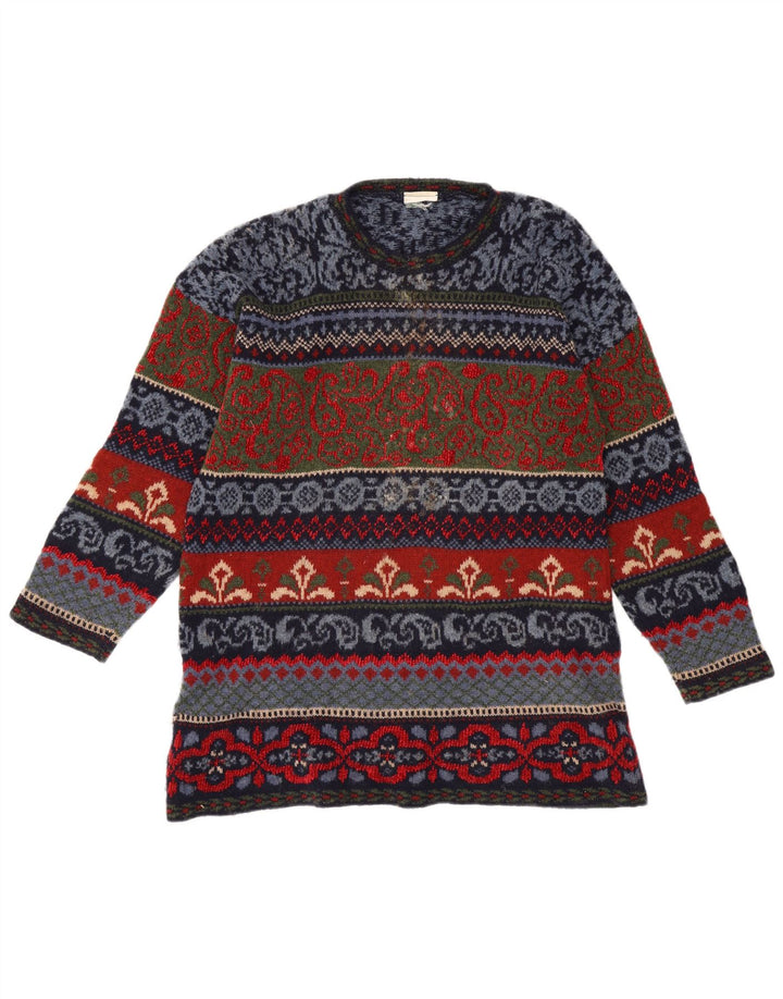 Maglione girocollo da uomo vintage IT 44 Fair Isle medio multicolore