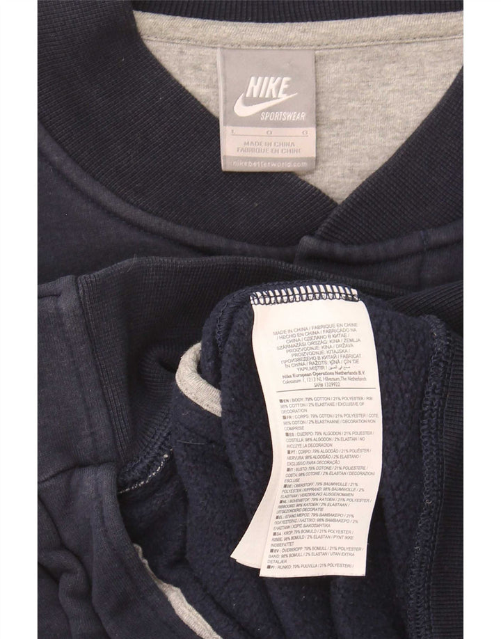 Giacca da tuta da uomo Nike Large in cotone color block blu navy