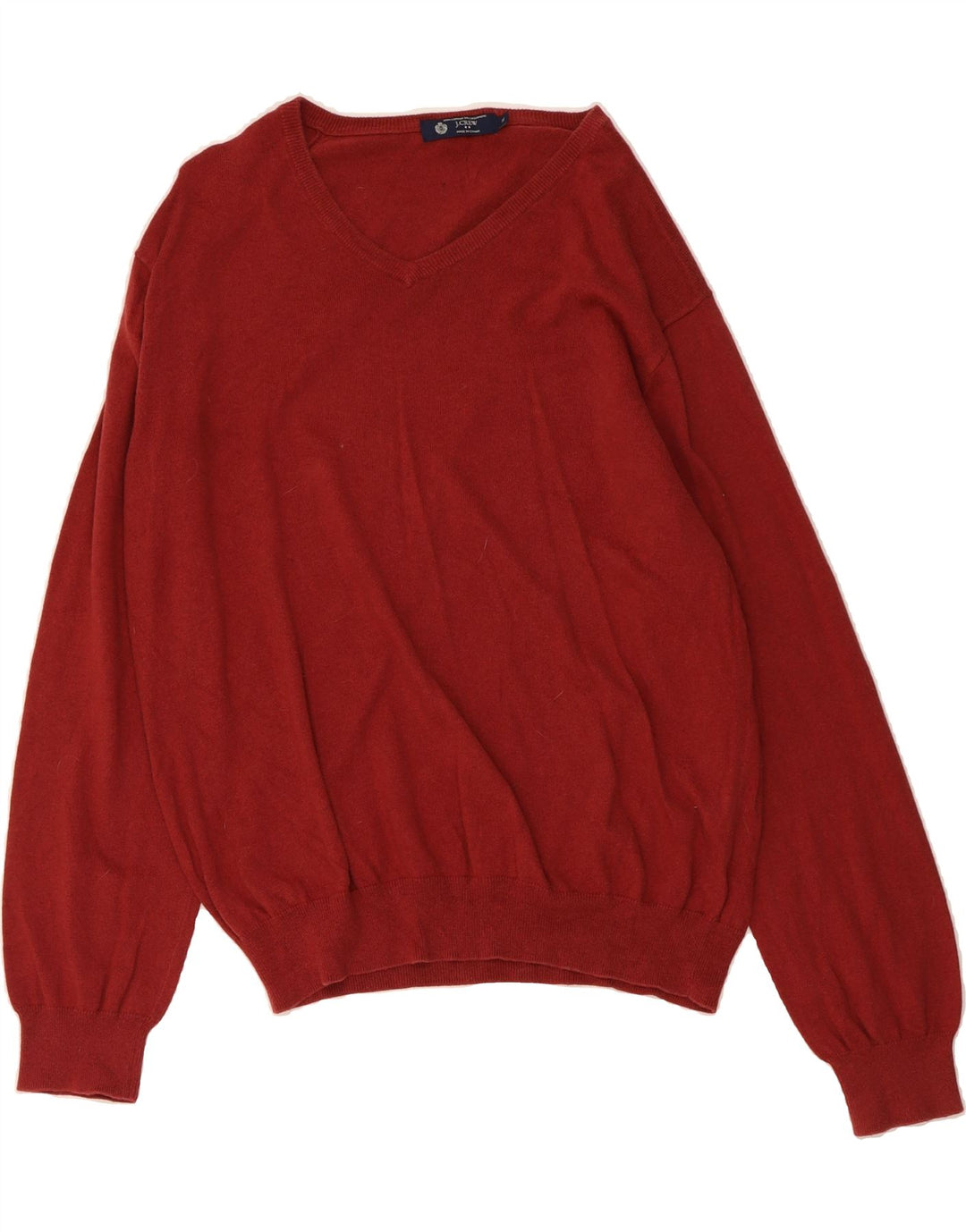 J. CREW Mens V-Neck Jumper Sweater XL Red Cotton Vintage J. Crew and Second-Hand J. Crew from Messina Hembry 