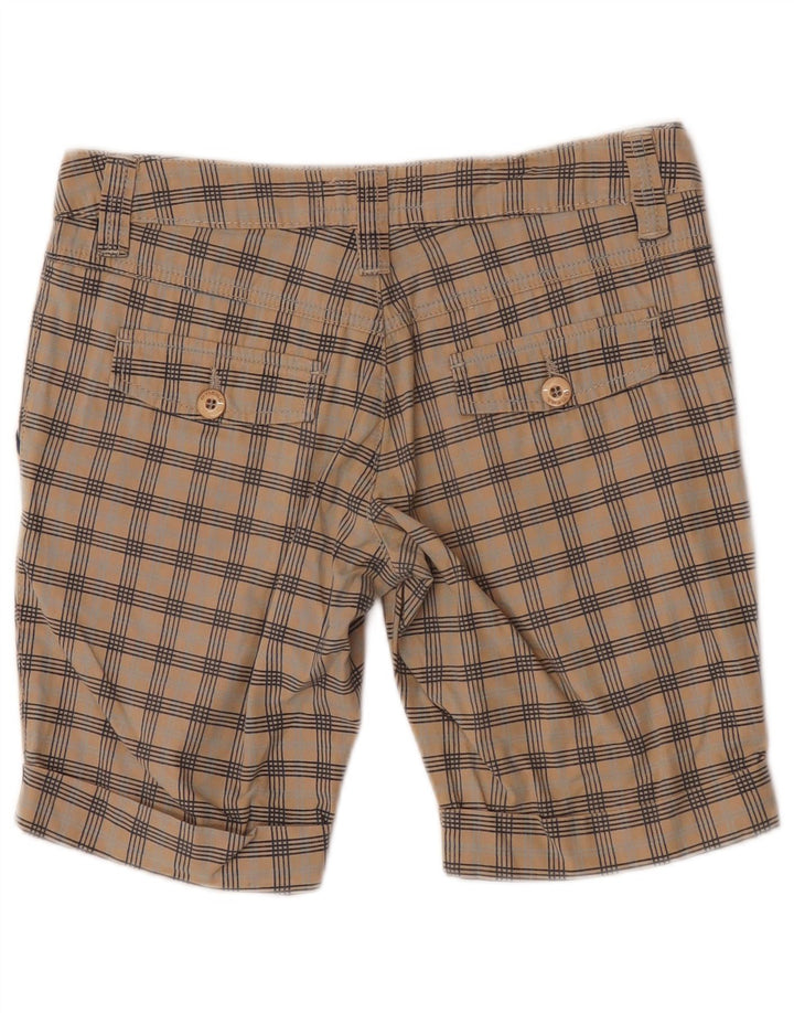 Pantaloncini chino da donna O'Neill W27 piccoli in cotone a quadri beige