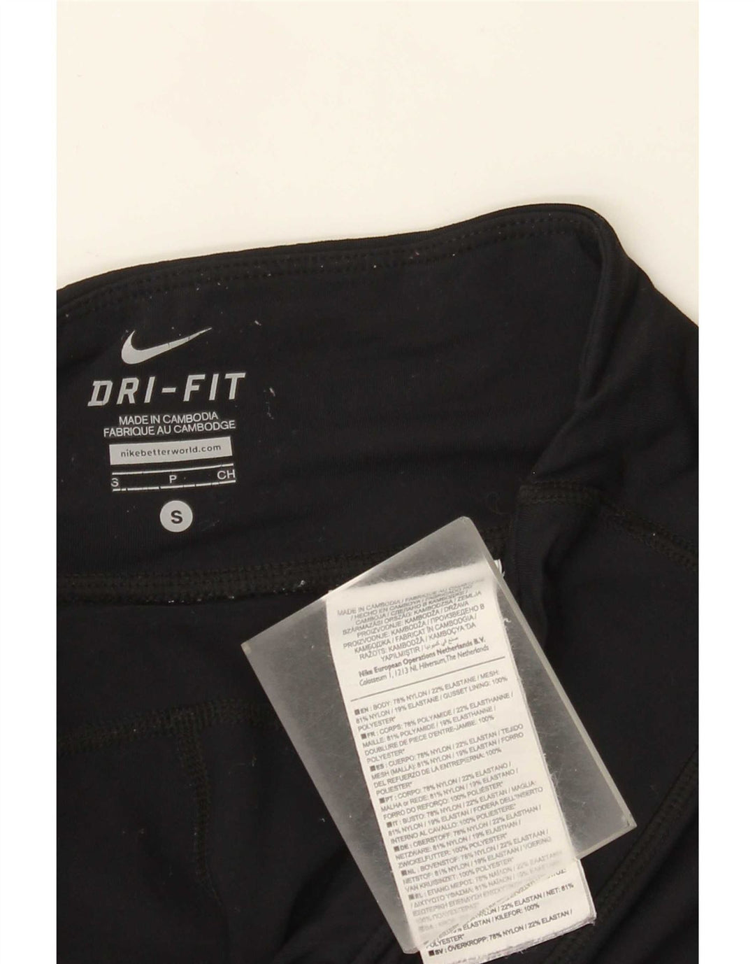 Leggings Nike Dri Fit Capri da donna UK 8 piccoli in nylon nero
