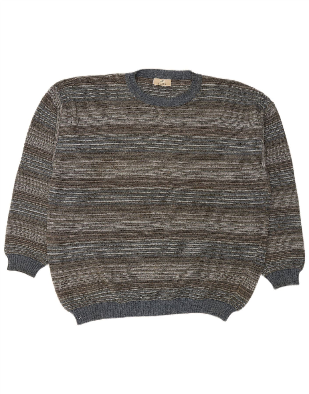 Maglione maglione girocollo da uomo RODES 2XL cotone a righe multicolore