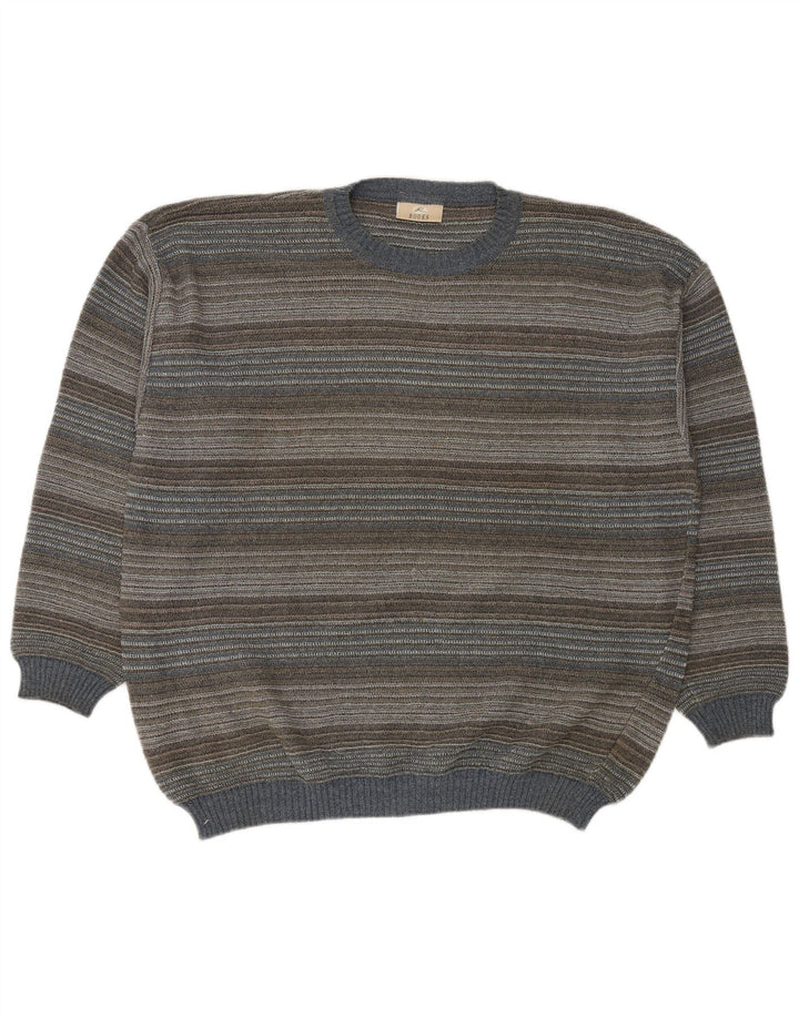 Maglione maglione girocollo da uomo RODES 2XL cotone a righe multicolore