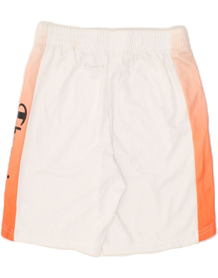 CHAMPION Boys Graphic Sport Shorts 9-10 Years Medium  White Colourblock Vintage Champion and Second-Hand Champion from Messina Hembry 