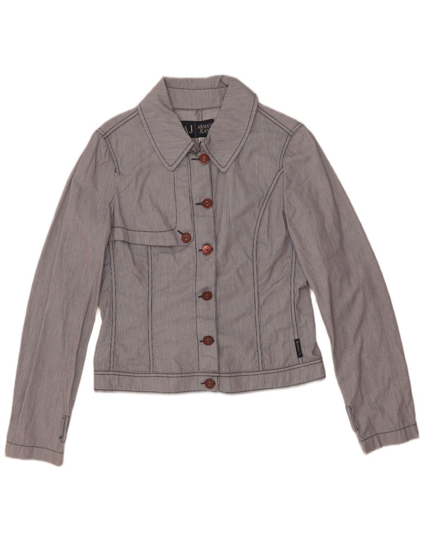 Giacca bomber da donna Armani Jeans US 8 cotone gessato blu medio