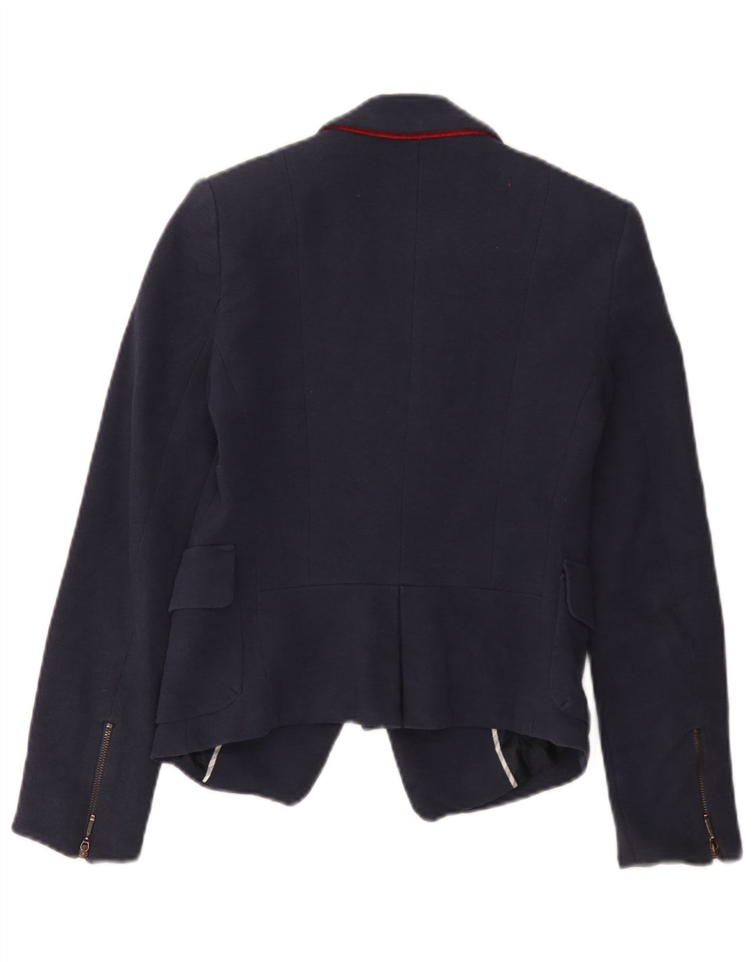 Giacca blazer a 1 bottone da donna Zara UK 6 XS cotone blu navy