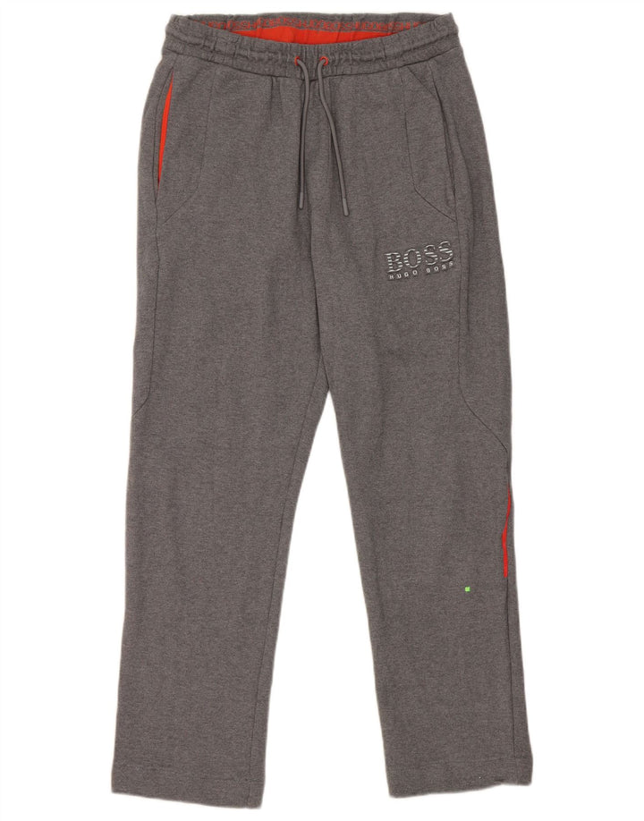 Pantaloni da tuta con grafica da uomo Hugo Boss in cotone grigio medio
