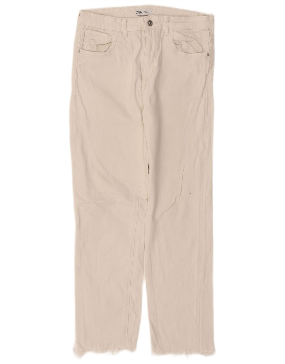 Jeans dritti da donna Zara EU 40 medio W30 L27 bianco
