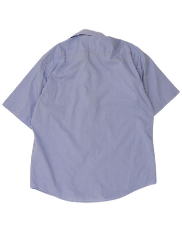 Camicia a maniche corte da uomo Pierre Cardin taglia 39 15 1/2 cotone blu medio