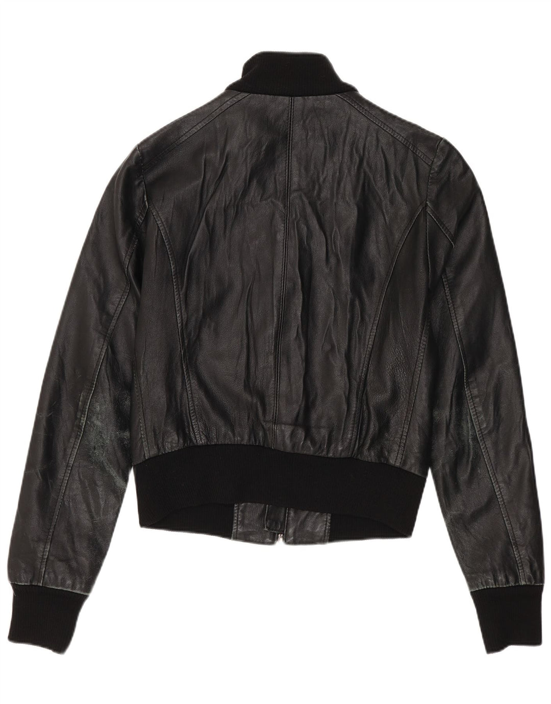 Giacca in pelle corta da donna Sasch UK 12 media nera